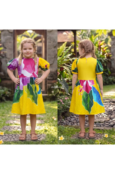 Hand Painted Rayon Kids Dress